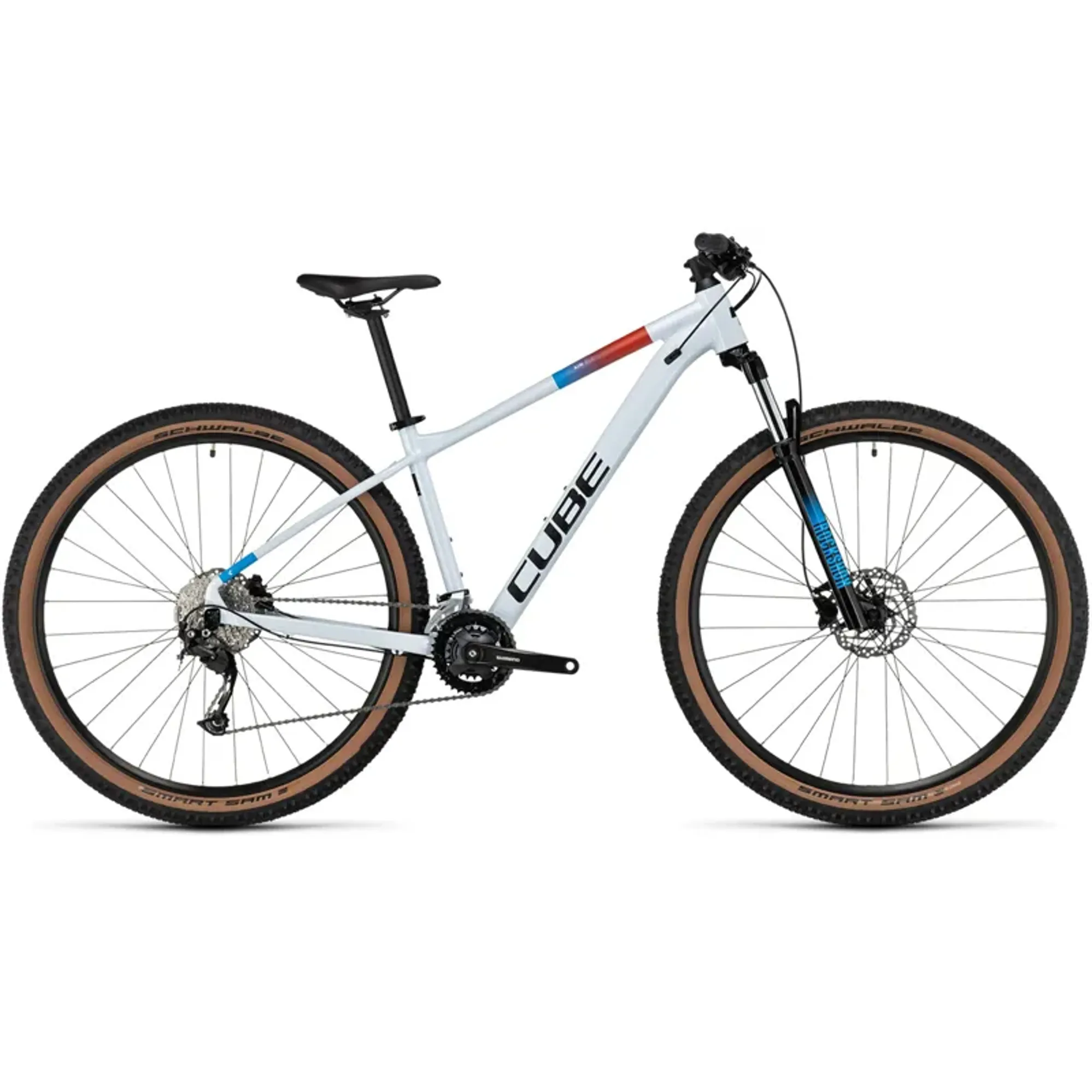 Cube Aim SLX Mountain Bike in White/Blue/Red - Main Image