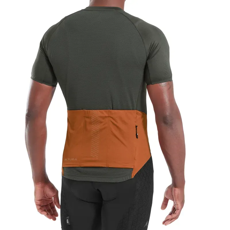 Altura Endurance Short Sleeve Cycling Jersey in Carbon/Rust-5