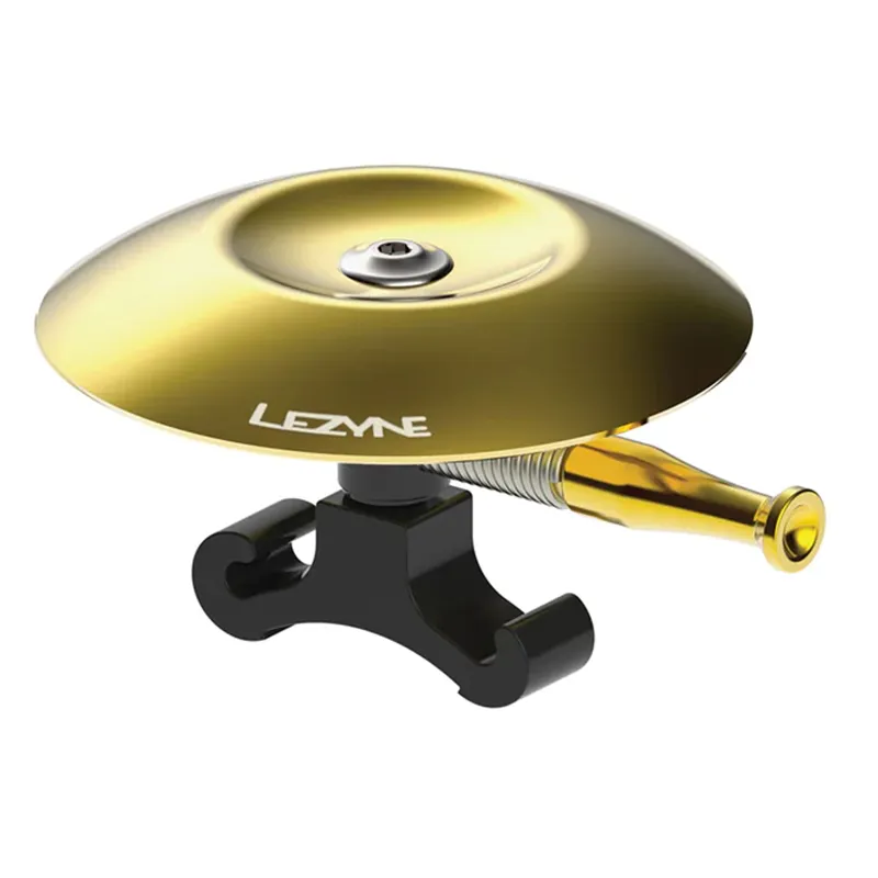 Lezyne Classic O-Ring Mount Shallow Brass Bell in Gold/Black