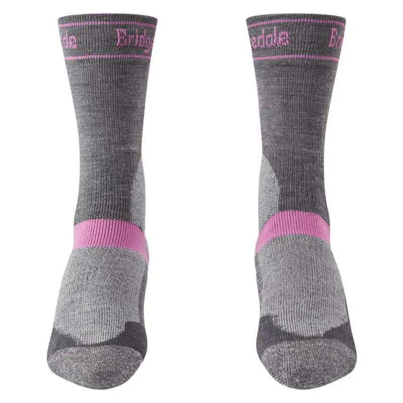 Womens Mountain Bike Winter Weight Sock T2 Merino Grey/Pink-1