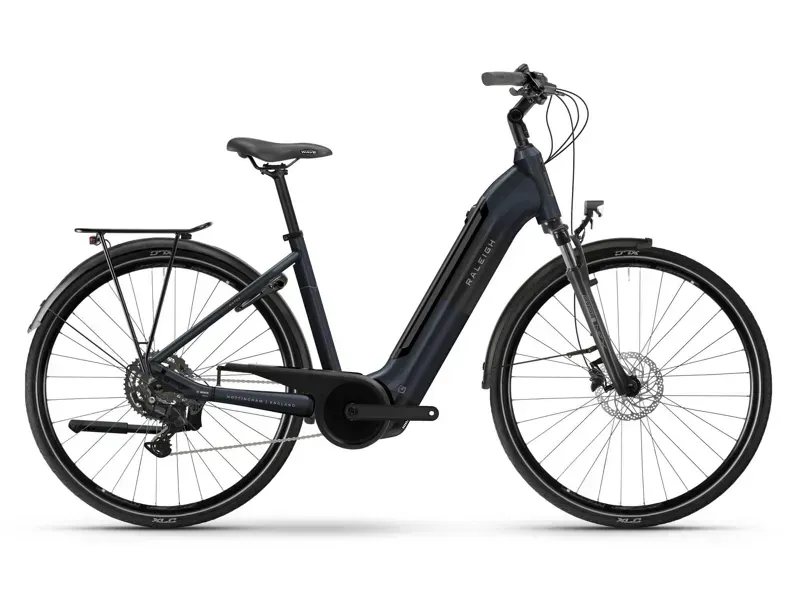 Raleigh Motus Low Step Derailleur Gear E-Hybrid Bike in Night Blue
