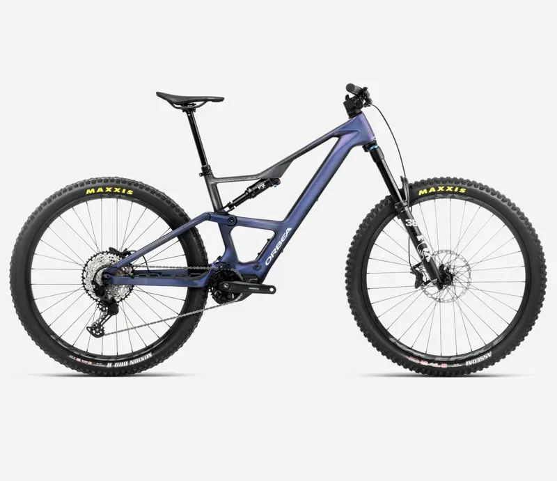 Orbea Rise Lt M20 630Wh E-Mountain Bike In Tanzanite Carbon View/Carbon Raw Matt