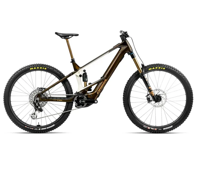 Orbea Wild M-Ltd E-Mountain Bike In Caramel Carbon View Gloss/Cream White Matt